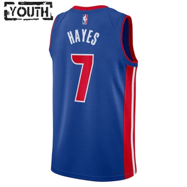 Camiseta Detroit Pistons Killian Hayes 7 Icon Edition Azul Swingman para Niño