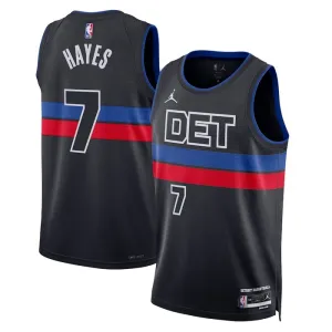 Camiseta Detroit Pistons Killian Hayes 7 Statement Edition Negro Swingman para Hombre