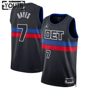 Camiseta Detroit Pistons Killian Hayes 7 Statement Edition Negro Swingman para Niño