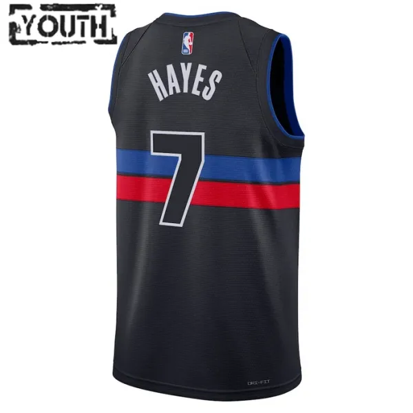 Camiseta Detroit Pistons Killian Hayes 7 Statement Edition Negro Swingman para Niño