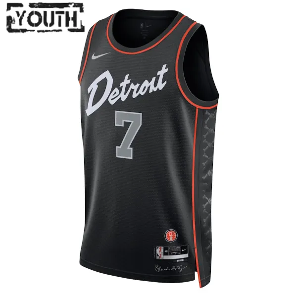 Camiseta Detroit Pistons Killian Hayes City Edition 2023-24 Negro Swingman para Niño