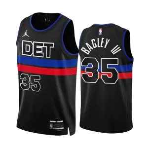 Camiseta Detroit Pistons Marvin Bagley III 35 Statement Edition Negro Swingman para Hombre