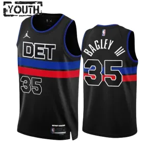 Camiseta Detroit Pistons Marvin Bagley III 35 Statement Edition Negro Swingman para Niño