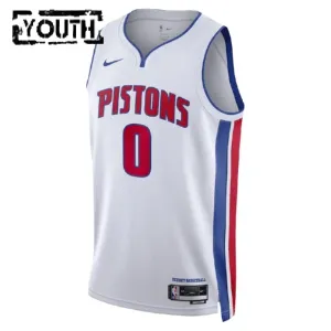 Camiseta Detroit Pistons Personalizada Association Edition Blanco Swingman para Niño