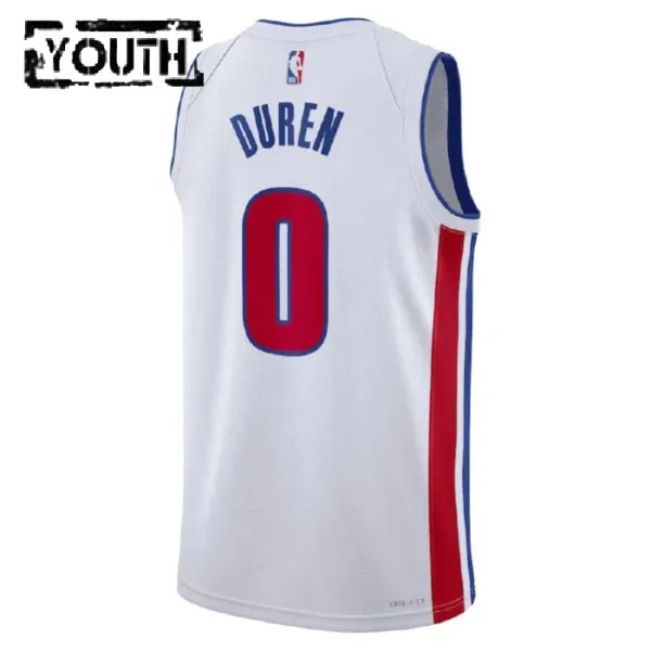 Camiseta Detroit Pistons Personalizada Association Edition Blanco Swingman para Niño