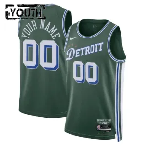 Camiseta Detroit Pistons Personalizada City Edition 2022-23 Verde Swingman para Niño