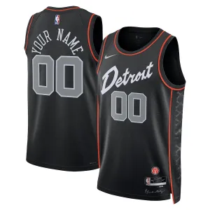 Camiseta Detroit Pistons Personalizada City Edition 2023-24 Negro Swingman para Hombre