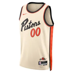 Camiseta Detroit Pistons Personalizada City Edition 2024-25 Blanco Swingman para Hombre