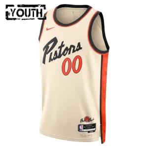 Camiseta Detroit Pistons Personalizada City Edition 2024-25 Blanco Swingman para Niño