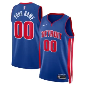 Camiseta Detroit Pistons Personalizada Icon Edition Azul Swingman para Hombre