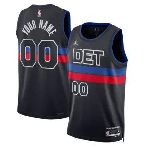Camiseta Detroit Pistons Personalizada Statement Edition Negro Swingman para Hombre
