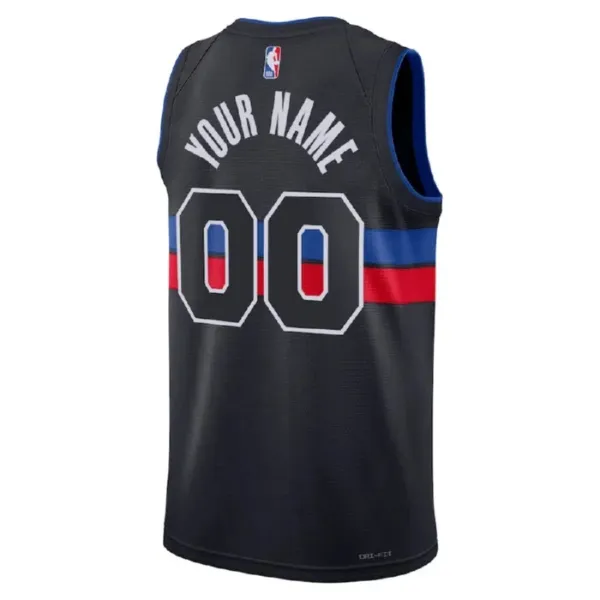 Camiseta Detroit Pistons Personalizada Statement Edition Negro Swingman para Hombre