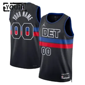 Camiseta Detroit Pistons Personalizada Statement Edition Negro Swingman para Niño