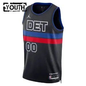 Camiseta Detroit Pistons Personalizada Statement Edition Negro Swingman para Niño