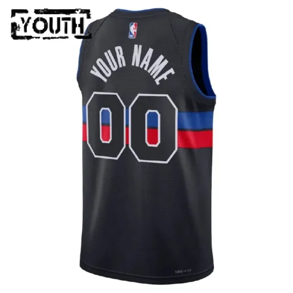 Camiseta Detroit Pistons Personalizada Statement Edition Negro Swingman para Niño