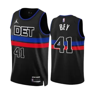 Camiseta Detroit Pistons Saddiq Bey 41 Statement Edition Negro Swingman para Hombre