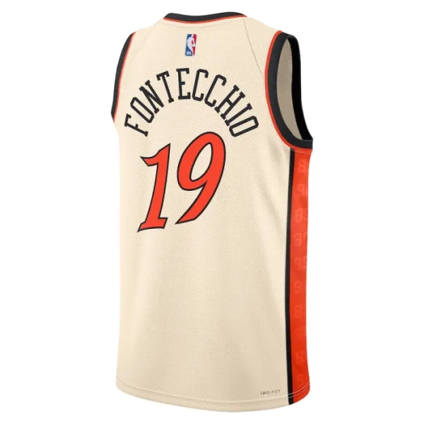 Camiseta Detroit Pistons Simone Fontecchio City Edition 2024-25 Blanco Swingman para Hombre