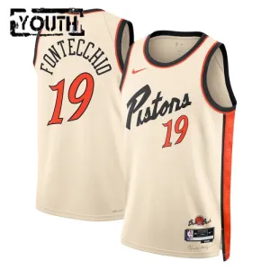 Camiseta Detroit Pistons Simone Fontecchio City Edition 2024-25 Blanco Swingman para Niño