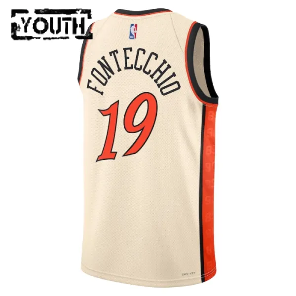 Camiseta Detroit Pistons Simone Fontecchio City Edition 2024-25 Blanco Swingman para Niño