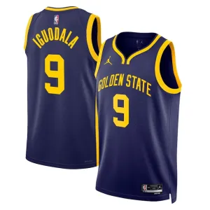 Camiseta Golden State Warriors Andre Iguodala 9 Statement Edition Azul Swingman para Hombre