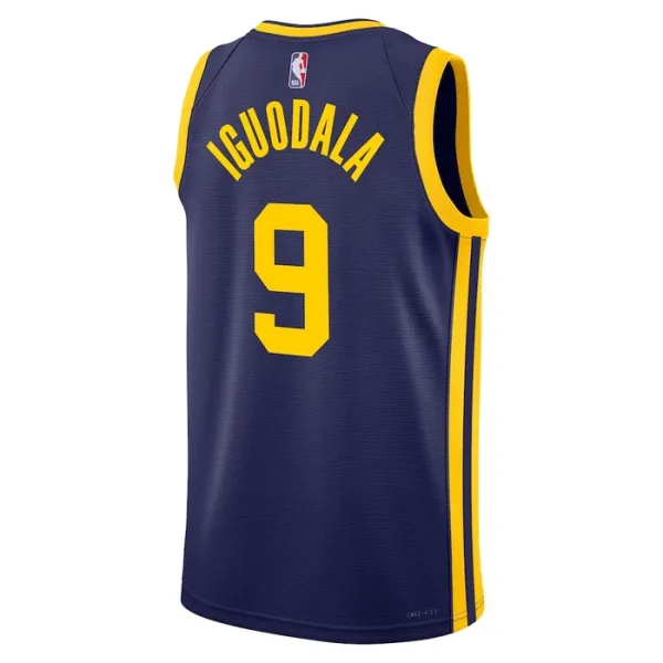Camiseta Golden State Warriors Andre Iguodala 9 Statement Edition Azul Swingman para Hombre
