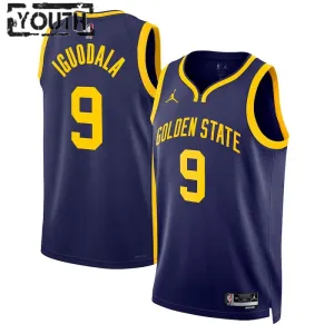 Camiseta Golden State Warriors Andre Iguodala 9 Statement Edition Azul Swingman para Niño