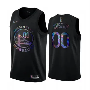 Camiseta Golden State Warriors HWC Iridescent Edition Personalizada Negro Swingman para Hombre Camiseta Golden State Warriors HWC Iridescent Edition Personalizada Negro Swingman para Hombre
