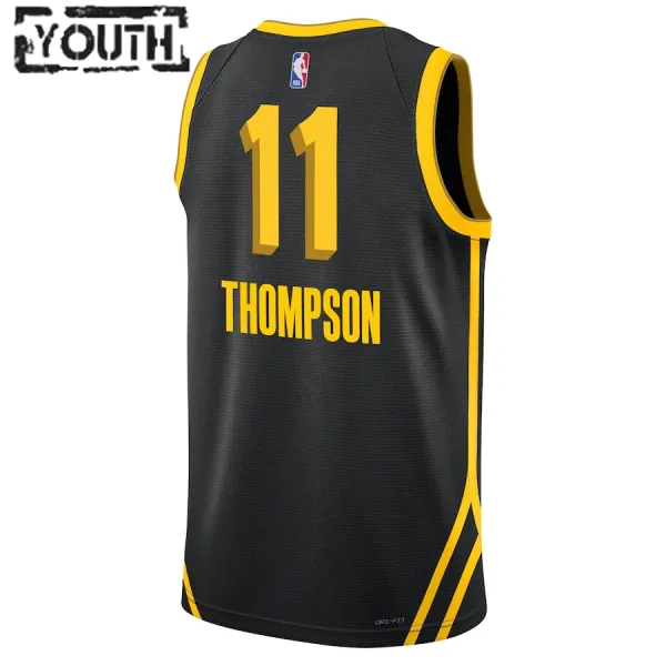 Camiseta Golden State Warriors Klay Thompson City Edition 2023-24 Negro Swingman para Niño