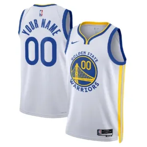 Camiseta Golden State Warriors Personalizada Association Edition Blanco Swingman para Hombre