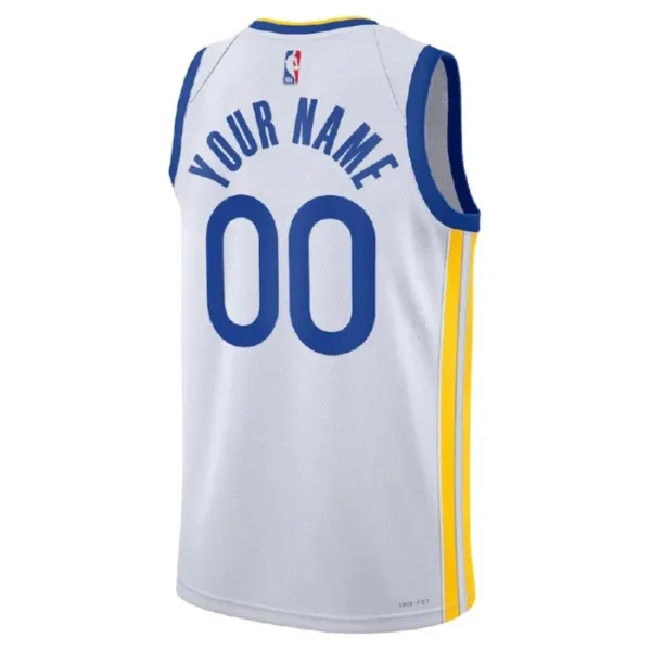 Camiseta Golden State Warriors Personalizada Association Edition Blanco Swingman para Hombre
