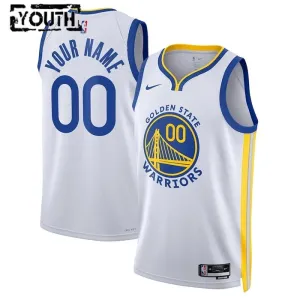 Camiseta Golden State Warriors Personalizada Association Edition Blanco Swingman para Niño