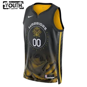 Camiseta Golden State Warriors Personalizada City Edition 2022-23 Negro Swingman para Niño