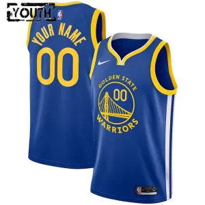 Camiseta Golden State Warriors Personalizada Icon Edition Azul Swingman para Niño