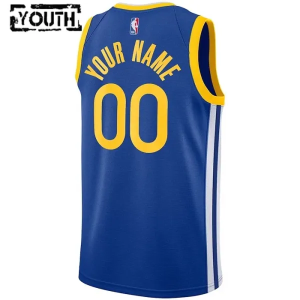 Camiseta Golden State Warriors Personalizada Icon Edition Azul Swingman para Niño