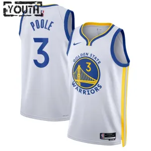 Camiseta Golden State Warriors Poole 3 Association Edition Blanco Swingman para Niño
