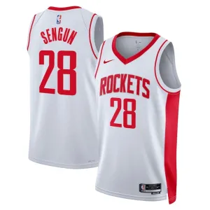 Camiseta Houston Rockets Alperen Sengun 28 Association Edition Blanco Swingman para Hombre