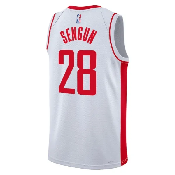 Camiseta Houston Rockets Alperen Sengun 28 Association Edition Blanco Swingman para Hombre