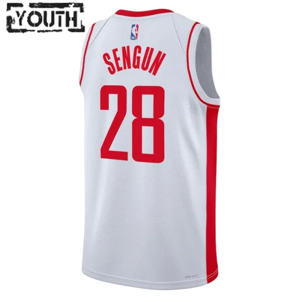 Camiseta Houston Rockets Alperen Sengun 28 Association Edition Blanco Swingman para Niño