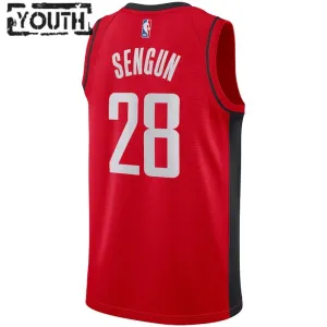 Camiseta Houston Rockets Alperen Sengun 28 Icon Edition Rojo Swingman para Niño