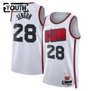 Camiseta Houston Rockets Alperen Sengun City Edition 2024-25 Blanco Swingman para Niño