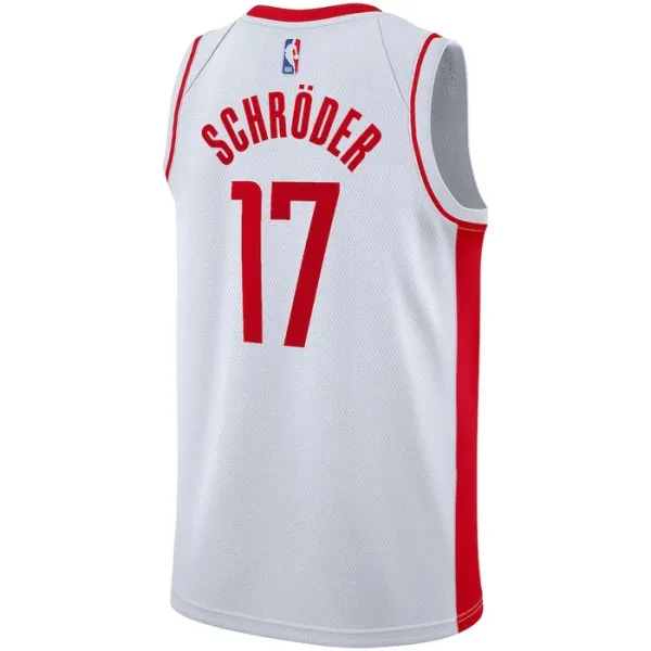 Camiseta Houston Rockets Dennis Schroder 17 Association Edition Blanco Swingman para Hombre