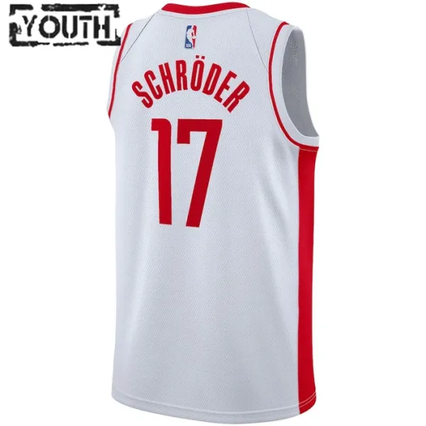 Camiseta Houston Rockets Dennis Schroder 17 Association Edition Blanco Swingman para Niño