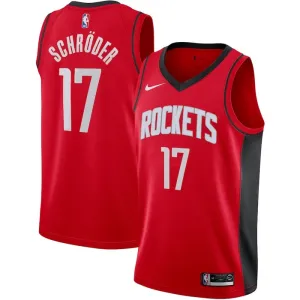 Camiseta Houston Rockets Dennis Schroder 17 Icon Edition Rojo Swingman para Hombre
