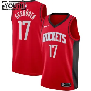 Camiseta Houston Rockets Dennis Schroder 17 Icon Edition Rojo Swingman para Niño