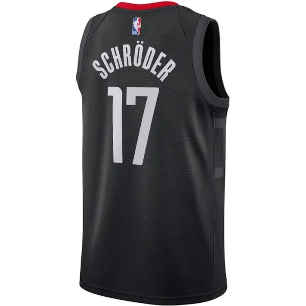 Camiseta Houston Rockets Dennis Schroder 17 Statement Edition Negro Swingman para Hombre