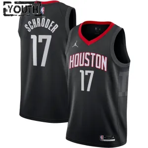 Camiseta Houston Rockets Dennis Schroder 17 Statement Edition Negro Swingman para Niño