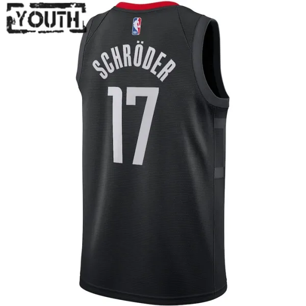Camiseta Houston Rockets Dennis Schroder 17 Statement Edition Negro Swingman para Niño