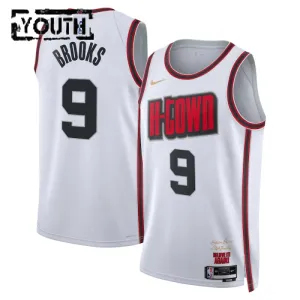 Camiseta Houston Rockets Dillon-Brooks City Edition 2024-25 Blanco Swingman para Niño