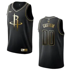 Camiseta Houston Rockets Golden Edition Personalizada Negro Swingman para Hombre
