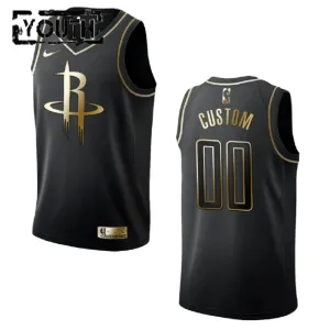 Camiseta Houston Rockets Golden Edition Personalizada Negro Swingman para Niño